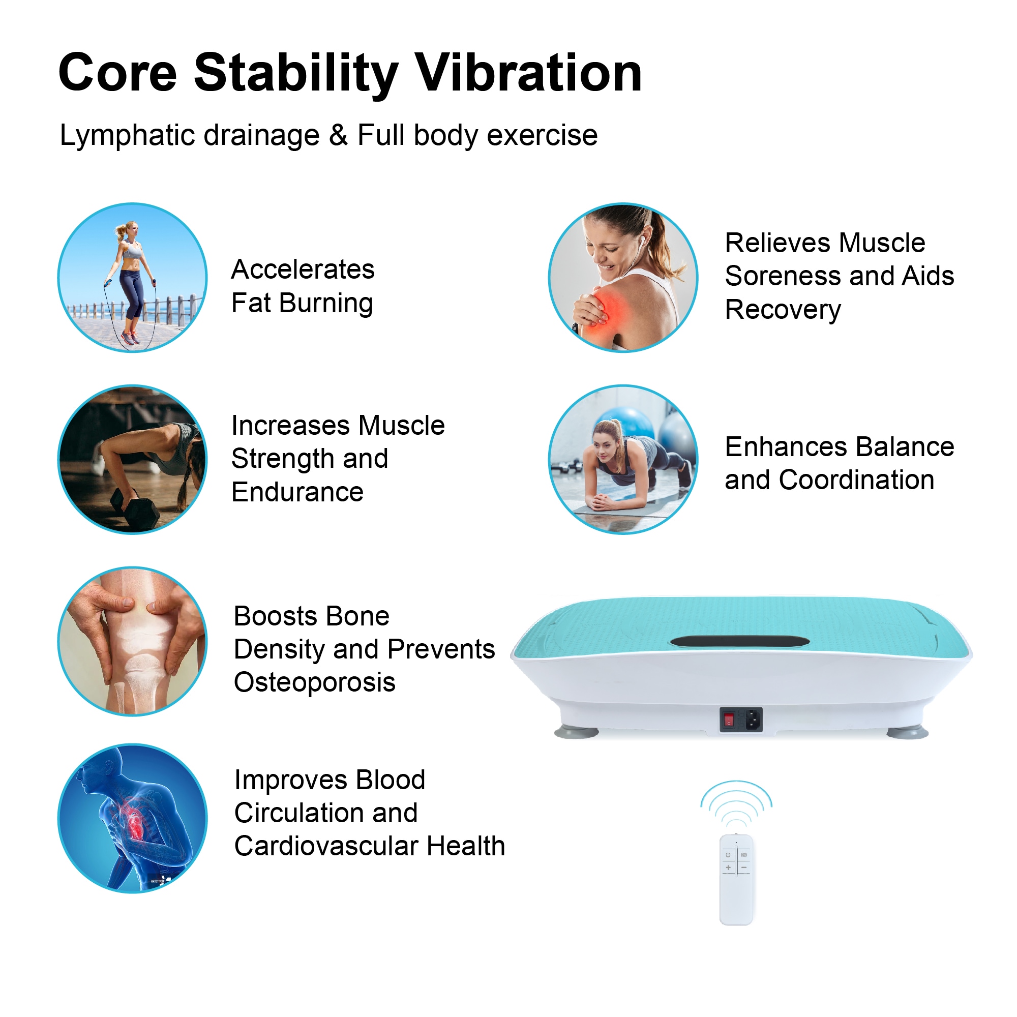 Silent Vibration Platform Crazy Fitness Massage 10-Frequency Weight Loss & Fat Burner Body Shaking Machine For Unisex Blue_voghion.com